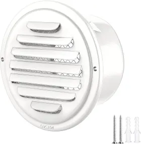 Piiyoosnn 744759243508 White 304 Stainless Steel Air Vents Cover Louvered Grille Vent