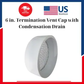 Tvent6 Plumbflex 6 Inch Termination Vent Cap With Condensation Drain