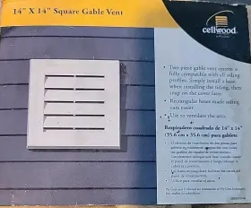 Sqgv1414 Ply-gem Pvc 14 Inch X Square White Gable Louver Attic Vent