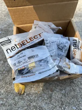 Nsj6y Premise Hubbell Cat 6 Modular Jack Yellow Lot Of 14 Gx2 Universal Wired New Sealed