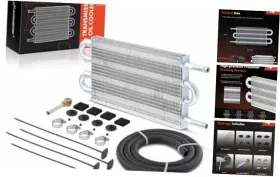 Apoc140 Premiumpartswhosale Transmission Oil Cooler Universal Aluminium 4 Pass Tube And Fin Towing Up