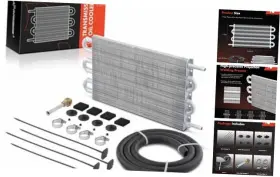 Apoc143 Premiumpartswhosale Transmission Oil Cooler Universal Aluminium 6 Pass Tube And Fin