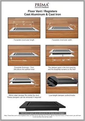 Vr-100 Prima Decorative Hardware 618952845183 - Cast Aluminum Floor Register 10 Inch X #3