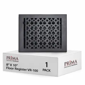 810frca-blk Prima Decorative Hardware - Cast Aluminum Floor Register 8 X 10 Vr-100