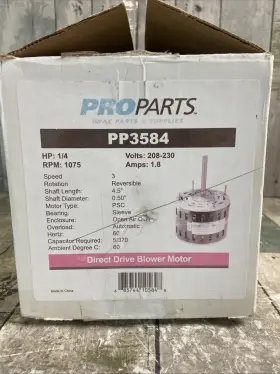 Pp3584 Pro Parts Proparts Evaporator/blower Motor 1/4hp 1075rpm 208-230v 1ph