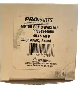 Pps545440rd Pro Parts Proparts Replacement 45/5 Mfd 440v Dual Round Capacitor