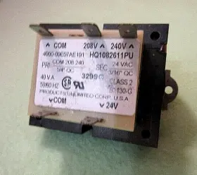 4000-09e07ae191 Products Unlimited Transformer # Hq1082611pu Pri. Com 208 240 Sec.24vac #2
