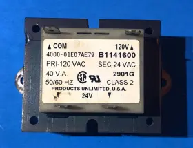 4000-01e07ae79 Products Unlimited B11416-00/4000-01e07ae79 120v-in 24v-out Furnace 4