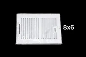 Ps2wwmlxu Proselect 6x8 White Metal Wall Register Sidewall / Ceiling Hvac Vent New