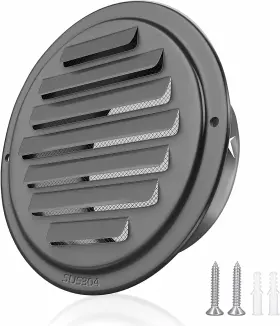 Puunkeey 445038294244 4inch 304 Stainless Steel Air Vents Louvered Grille Cover Vent Hood Flat Ductin