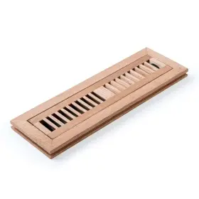 Qx-fm2x12ro Qixiang Red Oak Hardwood Flush Mount Floor Register 2x12 Inch With Damper High Out