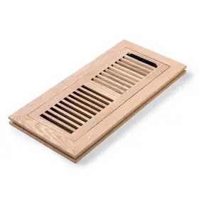 Qx-fm4x12wo Qixiang White Oak Hardwood Flush Mount Floor Register 4x12 Inch With Damper High O