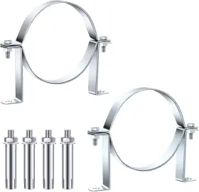 Qotang 726085006019 2 Pcs 6 Inch B Vent Adjustable Wall Strap Round Gas Pipe Pellet