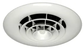 Quick Connect 811318020143 Havaco 12 Inch Round Ceiling Diffuser With 8 Register Boot Abs Plastic Grille