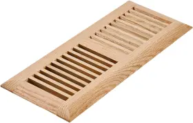 Dirod4x12 Razo Red Oak Wood Floor Register Drop In Vent Cover With Damper 4x12 Inch Duc