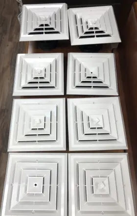 81914 Rectorseal Airtec Air Diffusers White Collar With Damper Lot Of 8