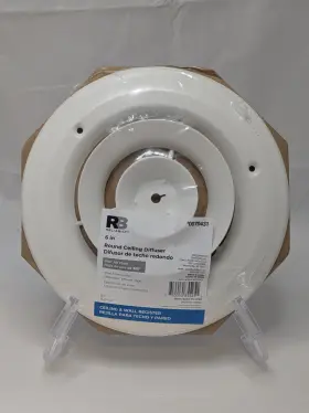 54106wh Reliabilt 6-inch White Round Steel Ceiling Diffuser