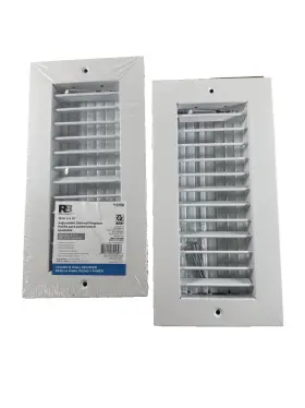 6111004 Reliabilt 2 Steel White Sidewall/ceiling Register 10 Inch X4 W Damper 3 Way Air Flow