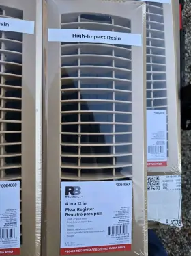85659 Reliabilt 5 4 Inch X 12 Floor Register High Impact Resin With Adjustable Damper Taupe #3