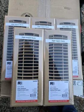 85659 Reliabilt 5 4 Inch X 12 Floor Register High Impact Resin With Adjustable Damper Taupe