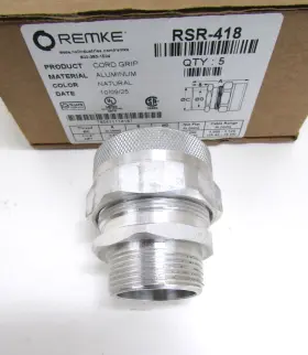 Rsr-418 Remke New. Cord Grip Connector 1-1/4 Inch Aluminum Mnpt X Compr. Box Of 5