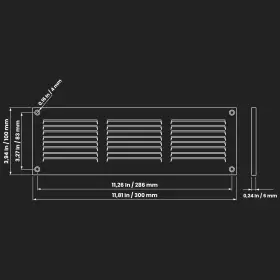 Repa Market 068640644799 Black Air Vent Cover 12 Inch X 4 Outer Dimensions - Steel Return Gril #2