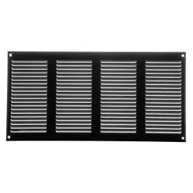 Repa Market 751038500128 Black Air Vent Cover 16 Inch X 8 Outer Dimensions - Steel Ret