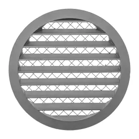 Repa Market 751038502535 8 Inch Gray Vent Cover - Aluminum Industrial Round Air Louver Metal Soff