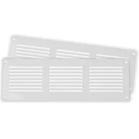Repa Market 751038505741 2-pack 12x4 Inch Air Vent Cover/white Galvanized Steel Louvered G
