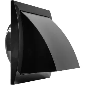Repa Market 752291002251 4 Inch Black Dryer Vent Hood - Duct Cover For Walls Abs Plastic Protection