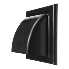 Repa Market 752291007195 4 Inch Dryer Vent Cover Outside With Backdraft Damper - Black Abs Plastic Exh