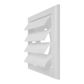 Repa Market 752291007287 4 Inch White Plastic Vent Cover Louvered Outdoor Exhaust Wall Air