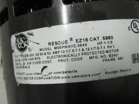 M55pwaye-3643 Rescue Us Motors 5860 Ez16 Blower Motor 16-pin 1-1/3hp 115/20 #2