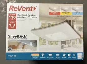 Rvl110 Revent New 110 Cfm Ceiling/wall Mount Bathroom/bath Exhaust Fan W Led Lighting