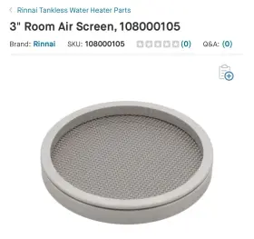108000105 Rinnai Room Air Screen 3 Inch
