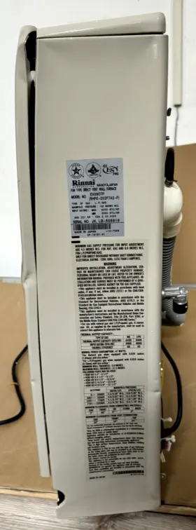 Ex08ctp Rinnai 8000 Btu Energysaver Direct Vent Wall Furnace Liquid Propane #3