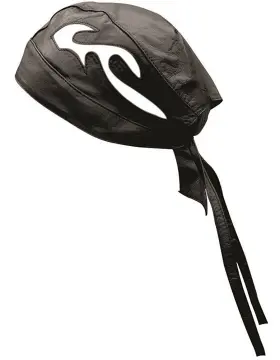 1h-ycyw-scx6 Riparo Unisex Leather Motorcycle Head Wrap And Skull Cap Black/white