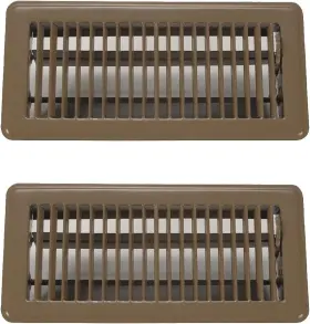 Rocky Mountain Goods Rmg-fv4x10-2-pack 4 X 10 Floor Vents 2 Pack Heavy Duty Walkable Register Brown Louvered Cover
