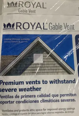299989 Royal Gable Vent 15-in X White Pvc - New Sealed
