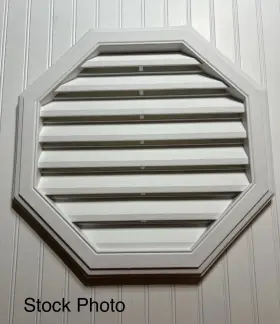 299993 Royal 20-in X White Octagon Pvc Gable Louver Vent