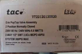 Schneider Electric Vt2212g13u020 Erie 1/2 Inch 2-w Zone Valve 240v Nc Spring Return