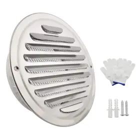 Sdtc Tech 778601555112 6 Inch Round Soffit Air Vent Stainless Steel Louver Grille Cover Wall Ven