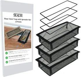 Bx19 Seal 360 672668407738 3pcs 4x10 Inch Floor Register Cover Trap Vent Screen Black