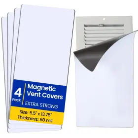 Mvc-55x1375-60r08w Seatern Magnetic Vent Covers Extra Strong Magnets 5.5 Inch X 13.75 4 Pack Ultra Thic
