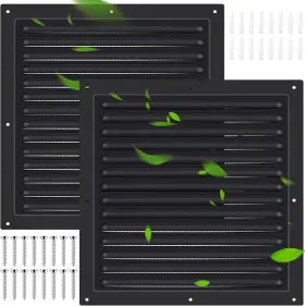 Hsn0050 Sel Natural 2 Pcs 12 Inch X Aluminum Gable Vent Shed Attic With Screen Mesh Square
