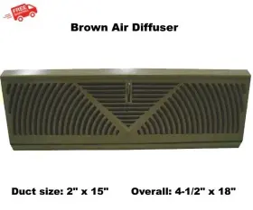 4mjv9 Select Air Diffuser Grille Brown Baseboard 2 Inch X 15 Register Multipattern With Damper
