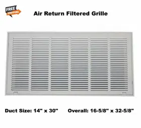 4mjt9 Select Air Return Filtered Grille Vent Cover 14 Inch X 30 Duct Size White Wall Ceiling
