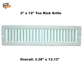4mjd5 Select Toe Kick Grille White Wall Register 2 Inch X 12 Steel Under Cabinet Air Heat Ac