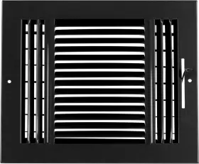 G1083 Sellizo 10 Inch X 8 3-way Supply Grille Duct Cover And Diffuser Flat Stamped Face Black