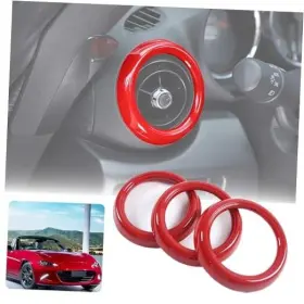 J89u8 Sheng Tong Car Inner Central Console Air Conditioning Vent Rings Frame Cover Trim Abs Red